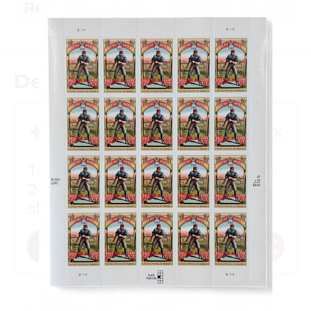 Baseball Player Stamp Sheet
